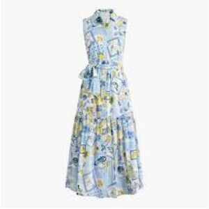 J. Crew Factory Lemon Print Shirt Dress